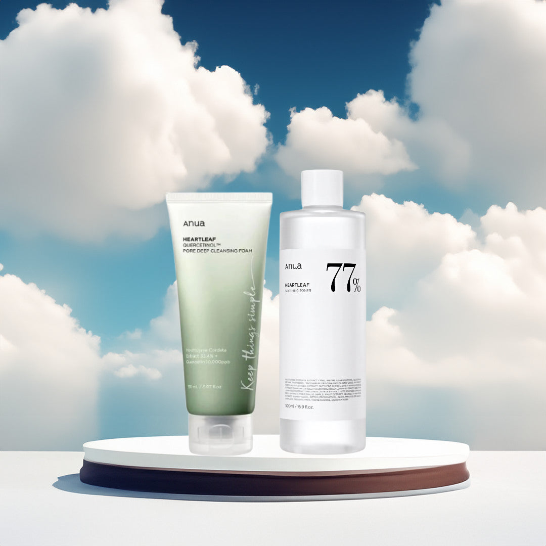 Anua Clear Skin Duo – Heartleaf Pore Deep Cleanser & 77% Soothing Toner Set