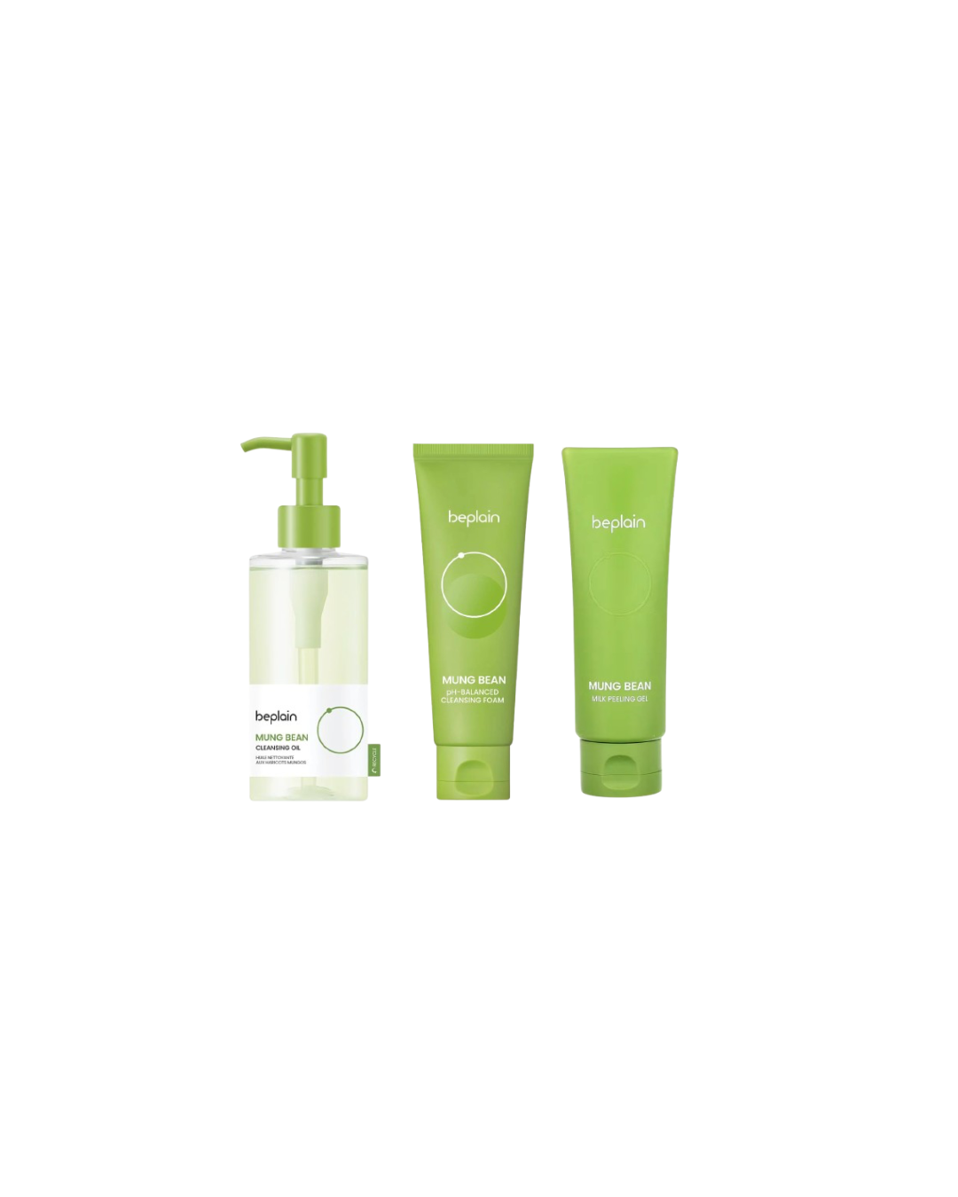 Beplain Mung Bean 3er Set: Cleansing Oil, Foam & Peeling Gel