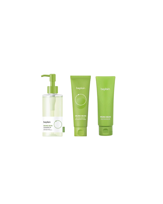 Beplain Mung Bean 3er Set: Cleansing Oil, Foam & Peeling Gel