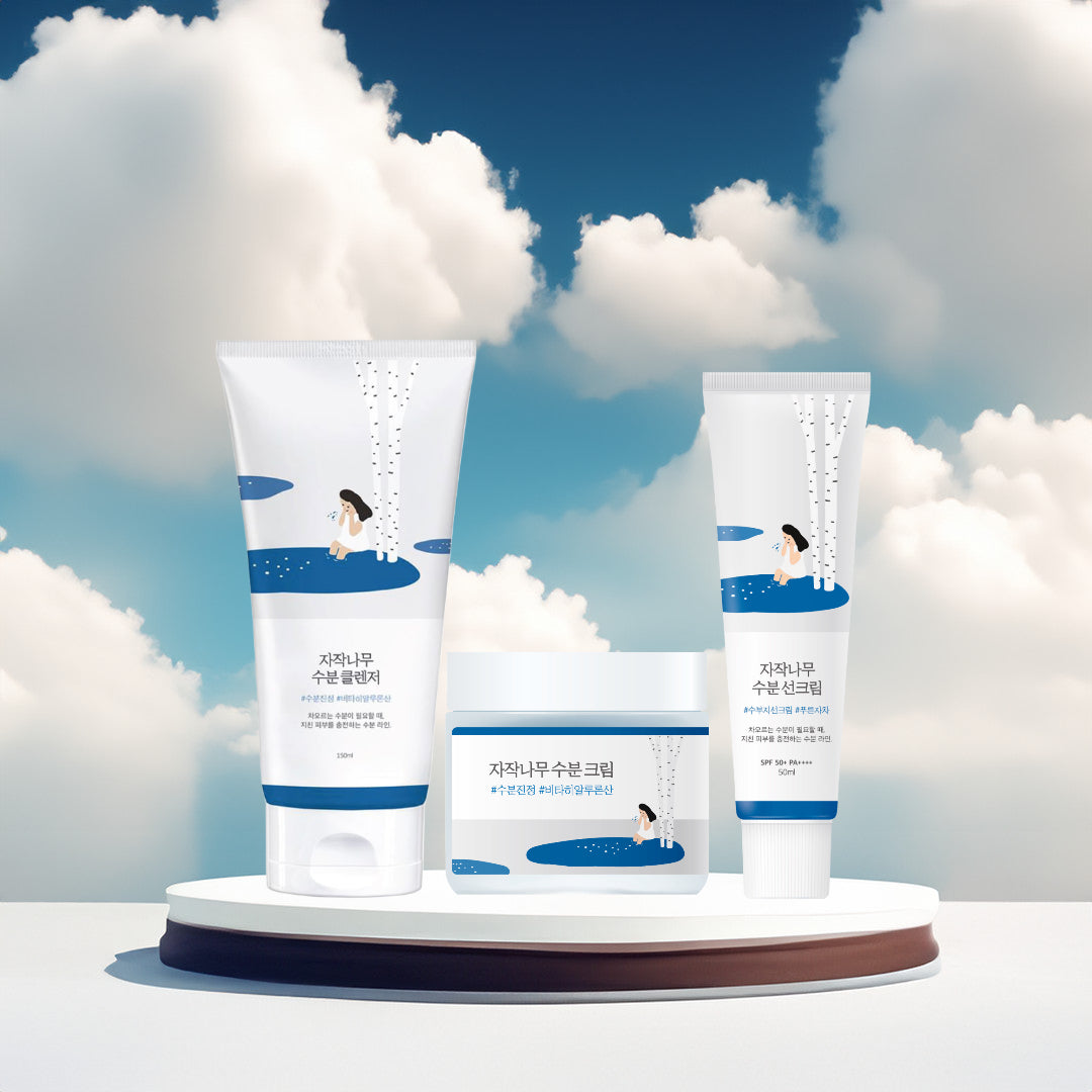 Round Lab Birch Juice Hydrating Set – Cleanser, Moisturizer & SPF