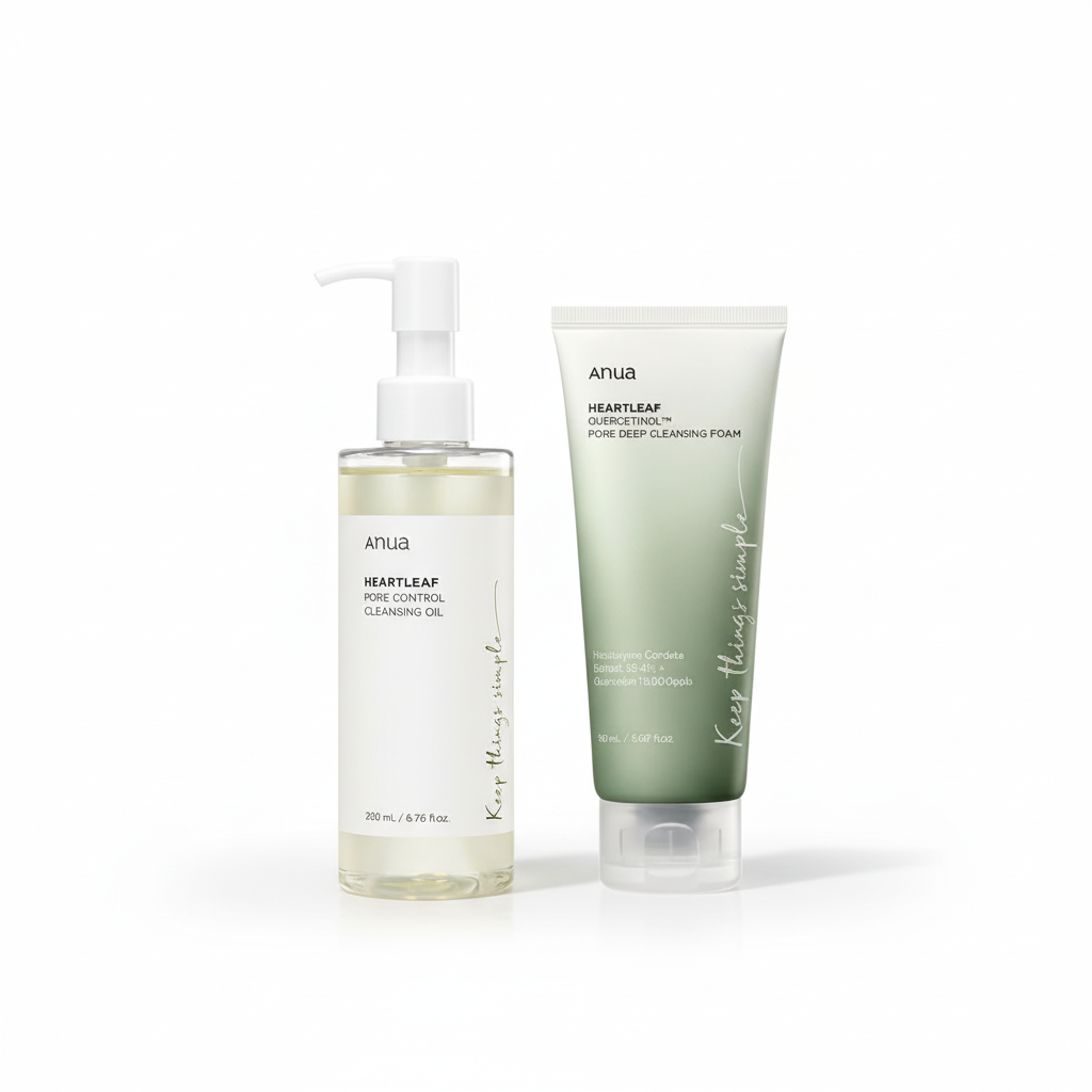 Anua Heartleaf Duo – Cleansing Oil & Foam Set